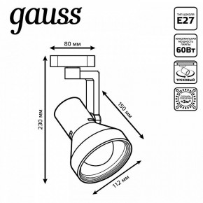 Светильник на штанге Gauss Track Light TR005 в Ханты-Мансийске - hanty-mansiysk.ok-mebel.com | фото 6