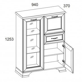 Тумба 1V2D1S, TIFFANY, цвет вудлайн кремовый в Ханты-Мансийске - hanty-mansiysk.ok-mebel.com | фото 2