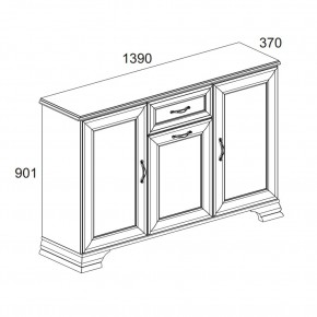 Тумба 3D1S, TIFFANY, цвет вудлайн кремовый в Ханты-Мансийске - hanty-mansiysk.ok-mebel.com | фото 2