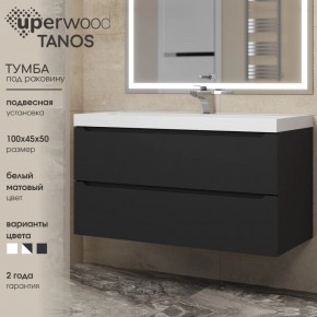 Тумба под раковину Uperwood Tanos 100 см, подвесная, черная матовая в Ханты-Мансийске - hanty-mansiysk.ok-mebel.com | фото 3
