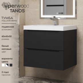 Тумба под раковину Uperwood Tanos 60 см, подвесная, черная матовая в Ханты-Мансийске - hanty-mansiysk.ok-mebel.com | фото 3