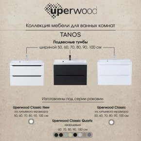 Тумба под раковину Uperwood Tanos 70 см, подвесная, белая/графит в Ханты-Мансийске - hanty-mansiysk.ok-mebel.com | фото 10