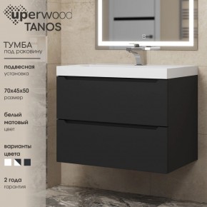 Тумба под раковину Uperwood Tanos 70 см, подвесная, черная матовая в Ханты-Мансийске - hanty-mansiysk.ok-mebel.com | фото 3