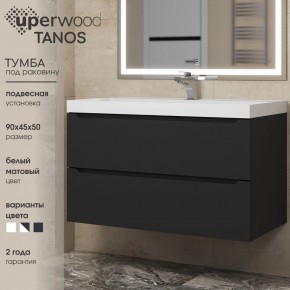 Тумба под раковину Uperwood Tanos 90 см, подвесная, черная матовая в Ханты-Мансийске - hanty-mansiysk.ok-mebel.com | фото 3